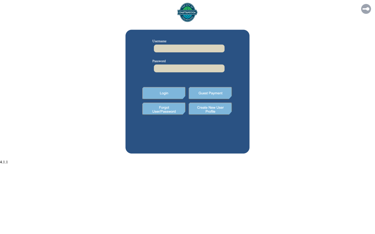 Original sewer portal login page